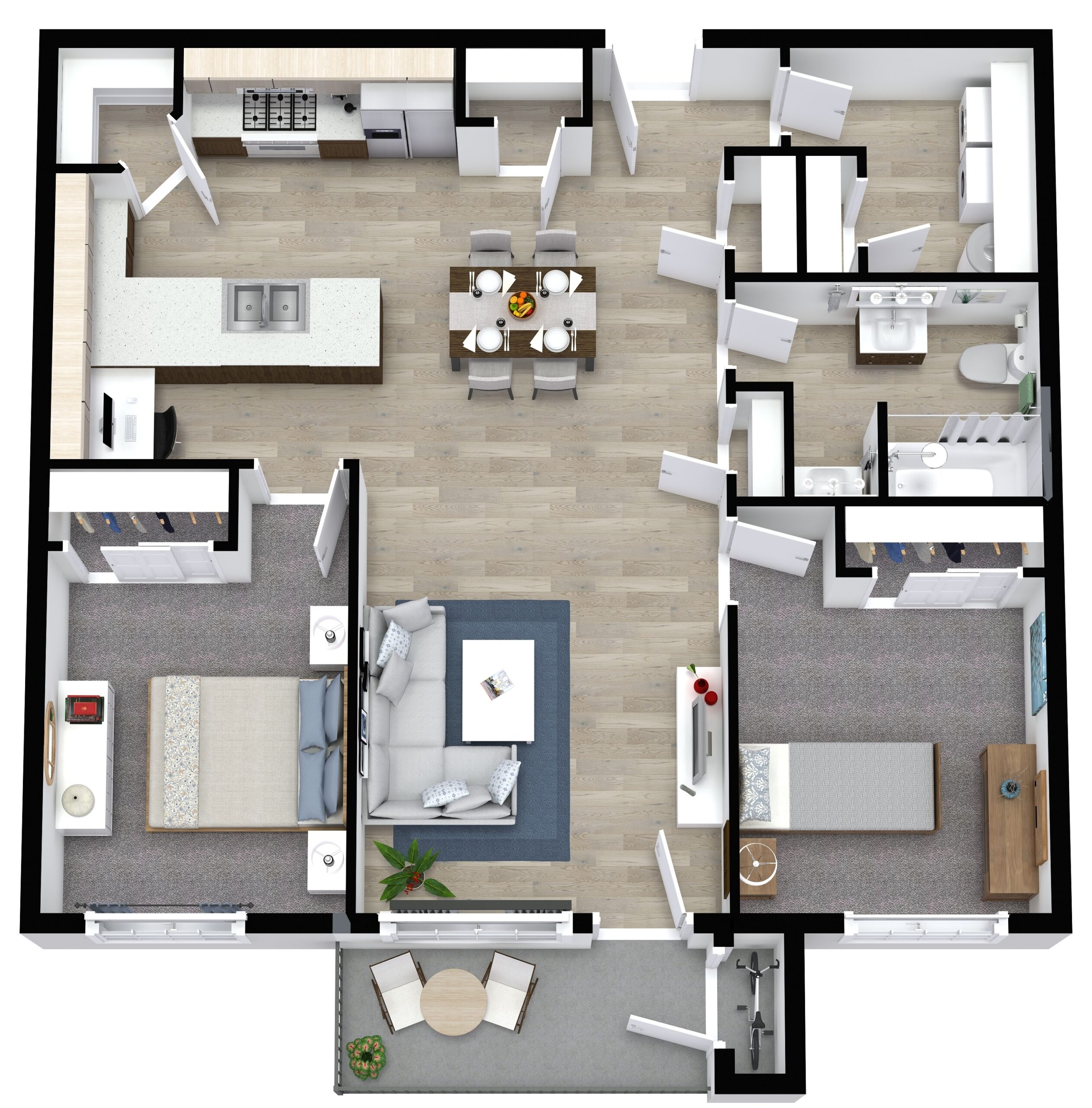 Waterford Terrace 2 Bedroom Floor Plan