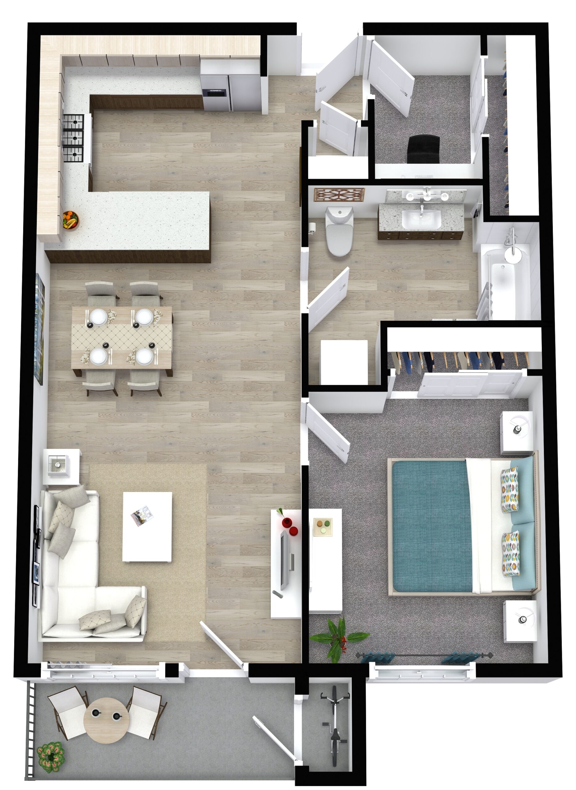 Waterford Terrace 1 Bedroom Floor Plan